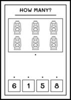 combien de lanterne de noël, jeu pour enfants. illustration vectorielle, feuille de calcul imprimable vecteur