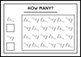 combien de cloche de noël, jeu pour enfants. illustration vectorielle, feuille de calcul imprimable vecteur