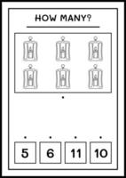 combien de lanterne, jeu pour enfants. illustration vectorielle, feuille de calcul imprimable vecteur