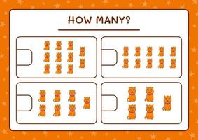 combien de chat, jeu pour enfants. illustration vectorielle, feuille de calcul imprimable vecteur