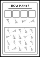 combien de lance, jeu pour les enfants. illustration vectorielle, feuille de calcul imprimable vecteur