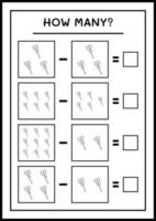 combien de lance, jeu pour les enfants. illustration vectorielle, feuille de calcul imprimable vecteur