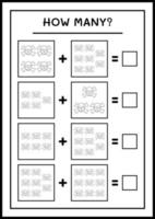 combien de crâne, jeu pour enfants. illustration vectorielle, feuille de calcul imprimable vecteur