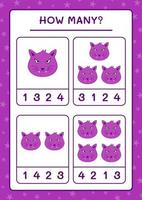 combien de chat, jeu pour enfants. illustration vectorielle, feuille de calcul imprimable vecteur