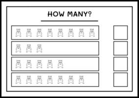 combien de monstre, jeu pour enfants. illustration vectorielle, feuille de calcul imprimable vecteur
