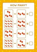 combien de mitaines d'hiver, jeu pour enfants. illustration vectorielle, feuille de calcul imprimable vecteur