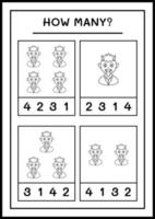 combien de diable, jeu pour enfants. illustration vectorielle, feuille de calcul imprimable vecteur