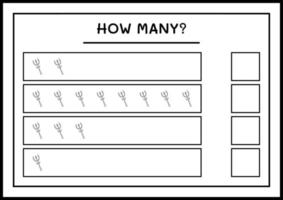 combien de lance, jeu pour les enfants. illustration vectorielle, feuille de calcul imprimable vecteur