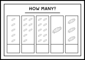 combien de bonbons, jeu pour enfants. illustration vectorielle, feuille de calcul imprimable vecteur