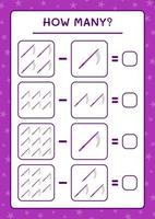 combien de faucille, jeu pour les enfants. illustration vectorielle, feuille de calcul imprimable vecteur