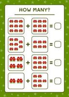 combien de mitaines d'hiver, jeu pour enfants. illustration vectorielle, feuille de calcul imprimable vecteur