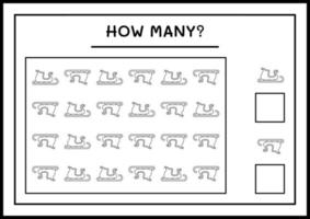 combien de traîneau du père noël, jeu pour les enfants. illustration vectorielle, feuille de calcul imprimable vecteur