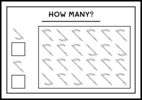 combien de faucille, jeu pour les enfants. illustration vectorielle, feuille de calcul imprimable vecteur