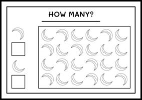 combien de lune, jeu pour enfants. illustration vectorielle, feuille de calcul imprimable vecteur