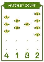 match au nombre de trèfle insigne, jeu pour enfants. illustration vectorielle, feuille de calcul imprimable vecteur