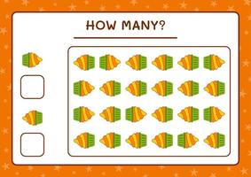 combien de cup cake, jeu pour enfants. illustration vectorielle, feuille de calcul imprimable vecteur