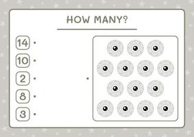 combien d'oeil, jeu pour les enfants. illustration vectorielle, feuille de calcul imprimable vecteur