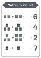 match par nombre de calculatrice, jeu pour enfants. illustration vectorielle, feuille de calcul imprimable vecteur