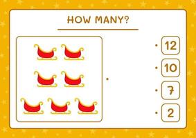 combien de traîneau du père noël, jeu pour les enfants. illustration vectorielle, feuille de calcul imprimable vecteur