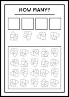 combien de bonbons, jeu pour enfants. illustration vectorielle, feuille de calcul imprimable vecteur