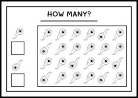 combien d'oeil, jeu pour les enfants. illustration vectorielle, feuille de calcul imprimable vecteur