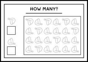 combien de chapeau de père noël, jeu pour enfants. illustration vectorielle, feuille de calcul imprimable vecteur