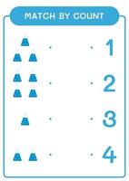 match par comptage de flacon de chimie, jeu pour enfants. illustration vectorielle, feuille de calcul imprimable vecteur