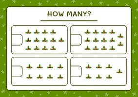 combien de baies de houx, jeu pour enfants. illustration vectorielle, feuille de calcul imprimable vecteur