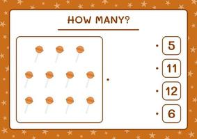 combien de bonbons de noël, jeu pour enfants. illustration vectorielle, feuille de calcul imprimable vecteur