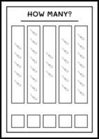 combien de magie de balai, jeu pour enfants. illustration vectorielle, feuille de calcul imprimable vecteur