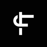 lettre f moderne avec logo de ligne qui se chevauche vecteur