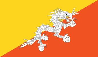 illustration vectorielle du drapeau du bhoutan. vecteur