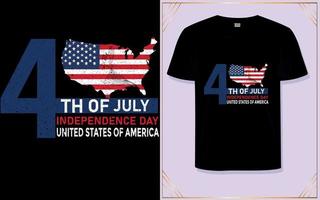 4 juillet conception de t-shirt de la fête de l'indépendance des états-unis vecteur