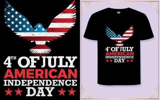 4 juillet conception de t-shirt de la fête de l'indépendance des états-unis vecteur