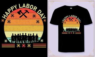 conception de t-shirt de la fête du travail pour la fête du travail vecteur