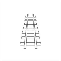 icône de chemin de fer de contour, illustration vectorielle de chemin de fer sur fond blanc vecteur