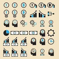 l'image vectorielle de l'ensemble d'icônes d'affaires vecteur