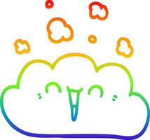 arc en ciel gradient ligne dessin dessin animé nuage de fumée vecteur