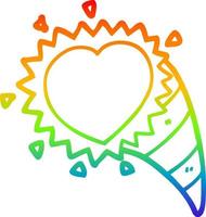 arc en ciel gradient ligne dessin dessin animé amour coeur symbole vecteur