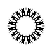 mandala indien noir et blanc. logo noir et blanc. éléments de conception de tissage. vecteur de logos de yoga.