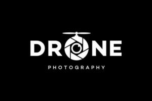 logo de film de photographie de drone noir vecteur