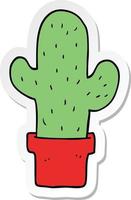 autocollant d'un cactus de dessin animé vecteur