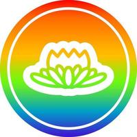 fleur de lotus circulaire dans le spectre arc-en-ciel vecteur