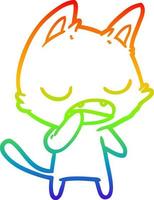 dessin de ligne de gradient arc-en-ciel dessin de chat parlant vecteur