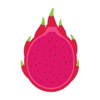 tranche de fruit du dragon rouge dessiné à la main icône de fruits animés clipart illustration vectorielle vecteur