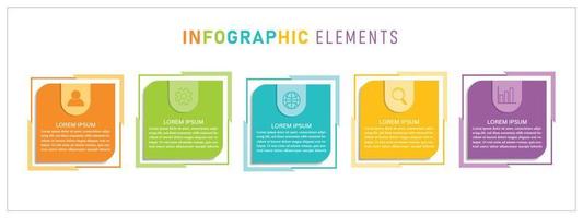 infographie d'entreprise créative avec étapes et option modèle de conception multicolore png vecteur modifiable