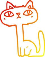 chaud gradient ligne dessin dessin animé chat drôle vecteur