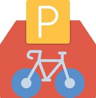 icône plate de stationnement de vélo vecteur