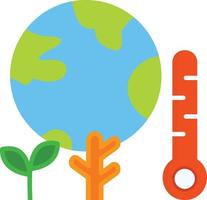 icône plate du réchauffement climatique vecteur