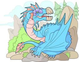 dragon fantastique de dessin animé vecteur